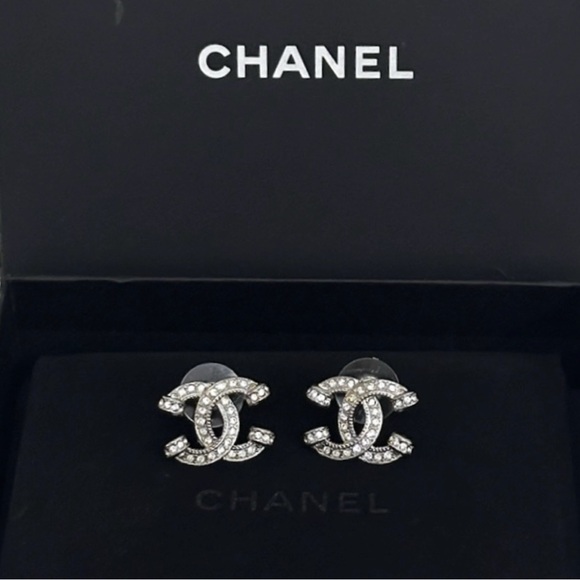 CHANEL Double C Stud Earrings - Picture 1 of 9